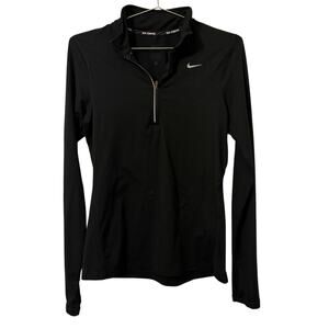 Nike Women's Dri Fit Black Quarterzip Pullover Longsleeve top S